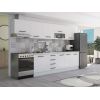 Bucatarie Alfa 320, alb, blat termic alb, corp hota