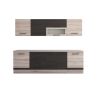 Bucatarie Alfa 260, Cu vitrina, Wenge/Sonoma, Blat termic travertin