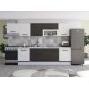 Bucatarie Alfa 320, wenge/alb, blat termic alb, corp hota