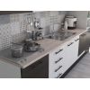 Bucatarie Alfa 320, alb/wenge, blat termic travertin, corp pentru cuptor incorporabil