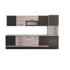 Bucatarie Alfa 320, sonoma/wenge, blat termic travertin, corp pentru cuptor incorporabil