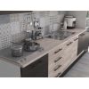 Bucatarie Alfa 320, sonoma/wenge, blat termic travertin, corp pentru cuptor incorporabil