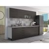 Bucatarie Alfa 260, Cu vitrina, Wenge, Blat termic travertin