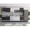 Bucatarie Alfa 320, alb/wenge, blat termic alb, corp hota