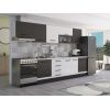 Bucatarie Alfa 320, alb/wenge, blat termic alb, corp hota