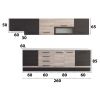 Bucatarie Alfa 320, sonoma/wenge, blat termic alb, corp hota