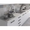 Bucatarie Alfa 320, alb, blat termic alb, corp pentru cuptor incorporabil