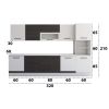 Bucatarie Alfa 320, wenge/alb, blat termic alb, corp pentru cuptor incorporabil