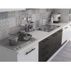Bucatarie Alfa 320, wenge/alb, blat termic alb, corp pentru cuptor incorporabil