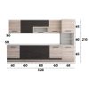 Bucatarie Alfa 320, wenge/sonoma, blat termic alb, corp pentru cuptor incorporabil