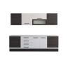 Bucatarie Alfa 260, Cu vitrina, Alb/Wenge, Blat termic alb