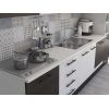 Bucatarie Alfa 320, alb/wenge, blat termic alb, corp pentru cuptor incorporabil