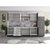 Bucatarie Alfa 260, Cu vitrina, Alb/Wenge, Blat termic alb
