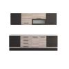 Bucatarie Alfa 260, Cu vitrina, Sonoma/Wenge, Blat termic alb