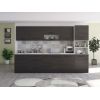 Bucatarie Alfa 320, wenge, blat termic alb, corp pentru cuptor incorporabil