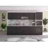 Bucatarie Alfa 320, wenge, blat termic alb, corp pentru cuptor incorporabil