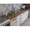 Bucatarie Alfa 320, alb/sonoma, blat termic nuc, corp hota