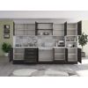 Bucatarie Alfa 320, wenge, blat termic alb, corp pentru cuptor incorporabil