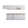 Bucatarie Alfa 320, alb, blat termic nuc, corp hota