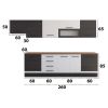 Bucatarie Alfa 320, alb/wenge, blat termic nuc, corp hota