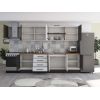 Bucatarie Alfa 320, alb/wenge, blat termic nuc, corp hota