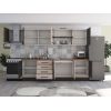 Bucatarie Alfa 320, sonoma/wenge, blat termic nuc, corp hota