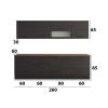 Bucatarie Alfa 260, Cu vitrina, Wenge, Blat termic nuc