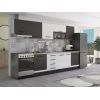 Bucatarie Alfa 320, alb/wenge, blat termic travertin, corp hota