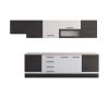 Bucatarie Alfa 320, alb/wenge, blat termic travertin, corp hota
