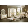 Dormitor Paloma, bej, pat 160x200 cm, dulap cu 6 usi, comoda, 2 noptiere