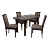 Set masa extensibila 160x200cm mb-12 venus1 cu 6 scaune tapitate Roma4 O 25b, nuc, lemn masiv de fag, stofa