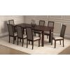 Set masa extensibila 160/240x90 cm MB-13 Venus5l cu 10 scaune tapitate Roma4 O 25b, nuc, lemn masiv de fag, MDF, stofa