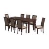 Set masa extensibila 160/240x90 cm MB-13 Venus5l cu 10 scaune tapitate Roma4 O 25b, nuc, lemn masiv de fag, MDF, stofa