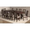 Set masa extensibila 160/240x90 cm MB-13 Venus5l cu 10 scaune tapitate Roma4 O 25b, nuc, lemn masiv de fag, MDF, stofa
