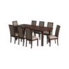 Set masa extensibila 160/240x90 cm MB-13 Venus8 cu 12 scaune tapitate Roma4 O 25b, nuc, lemn masiv de fag, MDF, stofa