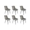 Set 6 Scaune Bucatarie Tapitat S-212, Stofa, Gri