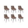 Set 6 Scaune Bucatarie Tapitat S-212, Stofa, Maro