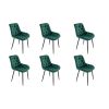 Set 6 scaune bucatarie tapitat S-212, Stofa, Verde