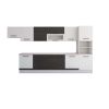 Bucatarie Alfa 380, wenge/alb, blat termic travertin, corp hota, soldat