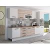 Bucatarie Alfa 320, sonoma/alb, blat termic nuc, corp pentru cuptor incorporabil