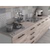 Bucatarie Alfa 320, sonoma, blat termic travertin, corp pentru cuptor incorporabil