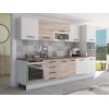 Bucatarie Alfa 320, sonoma/alb, blat termic nuc, corp pentru cuptor incorporabil