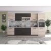Bucatarie Alfa 320, wenge/sonoma, blat termic travertin, corp pentru cuptor incorporabil
