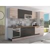 Bucatarie Alfa 320, wenge/sonoma, blat termic travertin, corp pentru cuptor incorporabil
