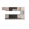 Bucatarie Alfa 380, wenge/sonoma, blat termic travertin, corp hota, soldat