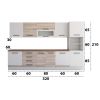 Bucatarie Alfa 320, sonoma/alb, blat termic nuc, corp pentru cuptor incorporabil