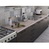 Bucatarie Alfa 380, wenge, blat termic travertin, corp hota, soldat