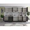 Bucatarie Alfa 320, wenge, blat termic travertin, corp pentru cuptor incorporabil