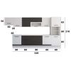 Bucatarie Alfa 380, wenge/alb, blat termic alb, corp hota, soldat