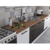 Bucatarie Alfa 380, wenge/alb, blat termic nuc, corp hota, soldat